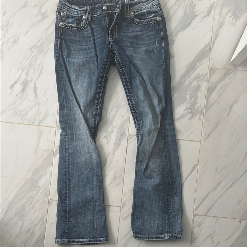 Miss Me Blue Boot Cut Jeans with Classic Flare
